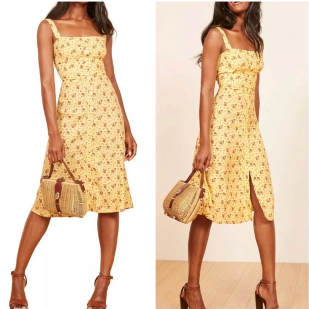 Reformation yellow Persimmon Sundress, size 6
